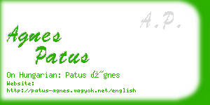 agnes patus business card